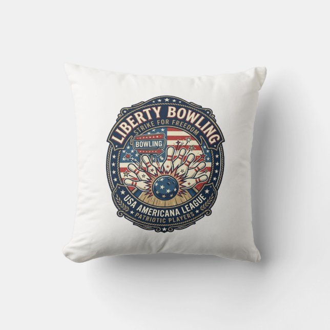 Liberty Bowl Patriottisk Patriotisk Bowl Vintage Kudde (Framsida)