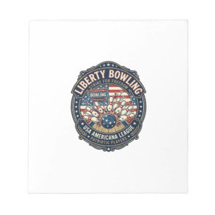 Liberty Bowling Patriotisk Patriotisk Bowling Retr Anteckningsblock