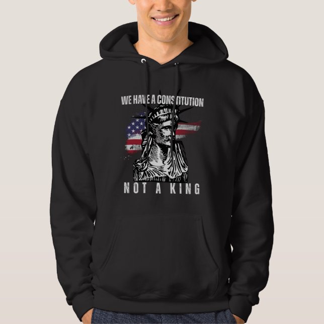 Liberty Bust with Grunge Flag Art Hoodie (Framsida)
