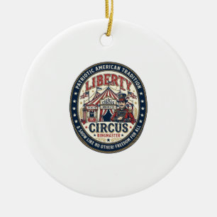 Liberty Circus Patriotisk Patriotisk Cirkus Ringmä Julgransprydnad Keramik