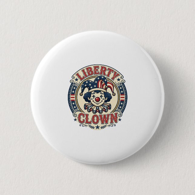 Liberty Clown Patriotisk Patriotisk Clowncore Söt  Knapp (Framsida)