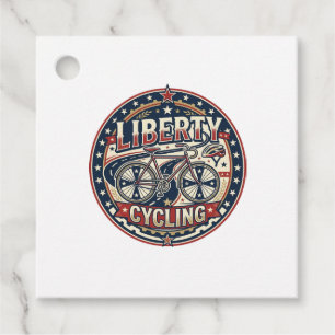 Liberty Cykling Patriotisk Patriotisk Cykling Vint Gåvor Etiketter