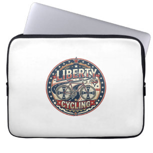 Liberty Cykling Patriotisk Patriotisk Cykling Vint Laptop Fodral