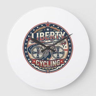 Liberty Cykling Patriotisk Patriotisk Cykling Vint Stor Klocka