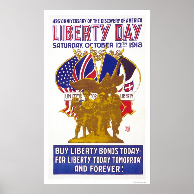 Liberty Day - årsdag för USA:s upptäckt Poster (Framsidan)