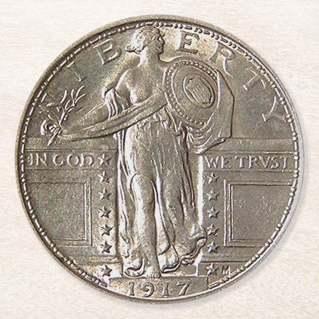 Liberty Dollar Underlägg Papper Rund (Framsidan)