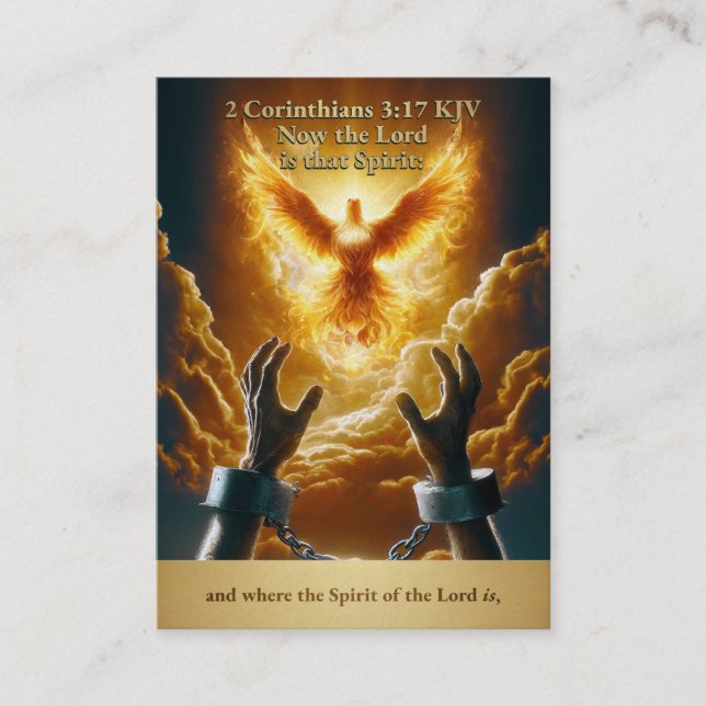 Liberty Dove - 2 korinthians 3:17 KJV-kortruta Visitkort (Framsida)