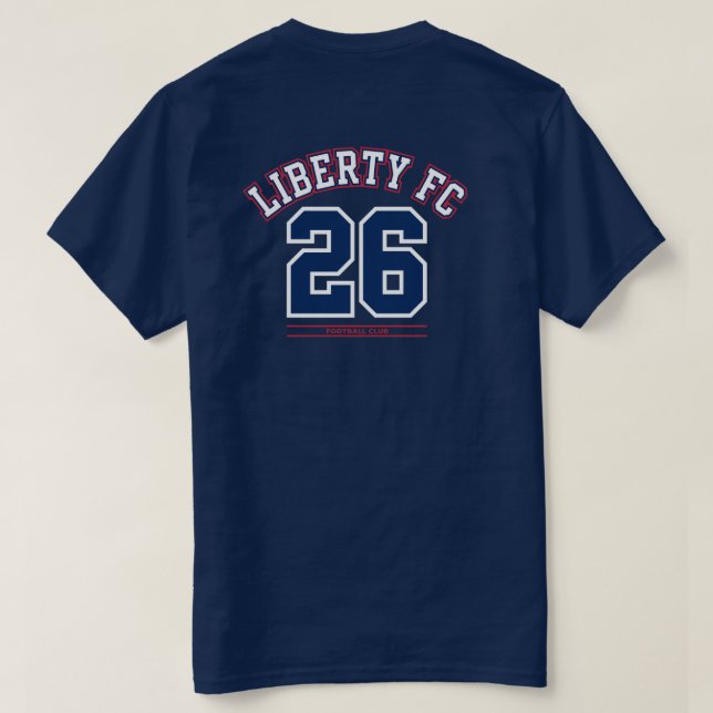 Liberty FC Navy Star T-shirt  Premium USA Fotboll  (Design baksida)