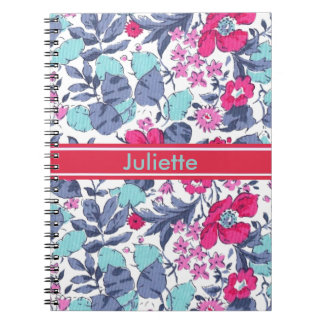 Liberty fleur personnalisable prénom anteckningsbok med spiral