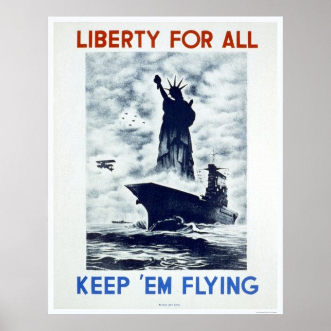 Liberty For all WWII 1942 WPA Poster (Framsidan)
