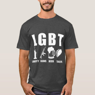 Liberty Guns Beer Tacos LGBT Funny Parody Gift T Shirt