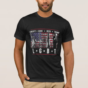 Liberty Guns Beer Trump LGBT Parody T Shirt