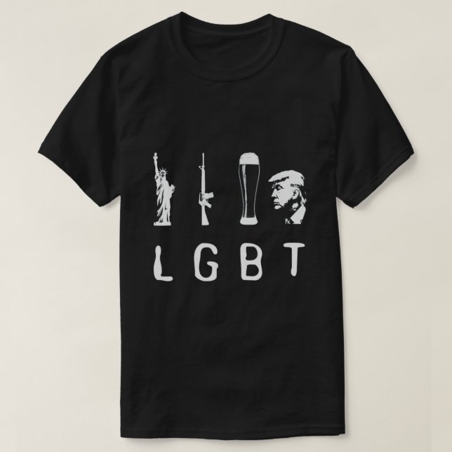 Liberty Guns Beer Trump T Shirt (Design framsida)