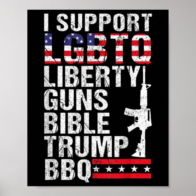 Liberty Guns Bible Trump Bbq Poster (Framsidan)