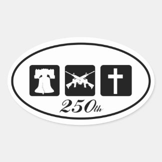 Liberty Guns Religion 250 Vit Oval Ovalt Klistermärke