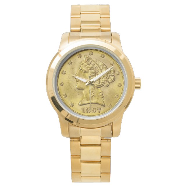 Liberty Head Guld Armbandsur (Framsida)