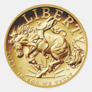 Liberty Horse Coin Classic Rund Klistermärke