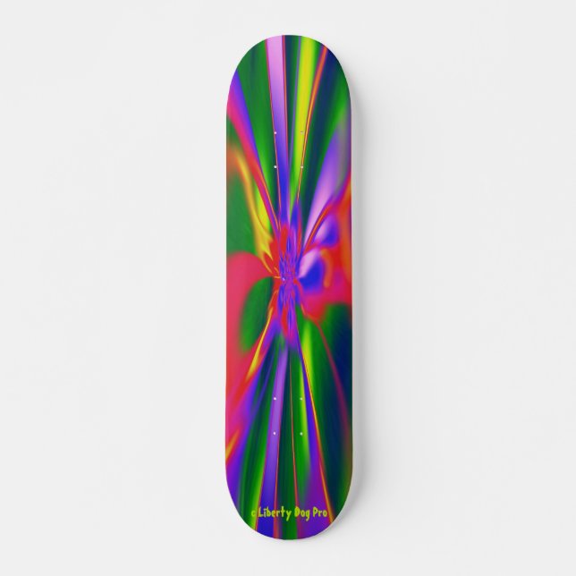 LIBERTY HUND PRO SHOP PSYCHEDELICA GALENHET DECK SKATEBOARD BRÄDA 21,5 CM (Framsida)