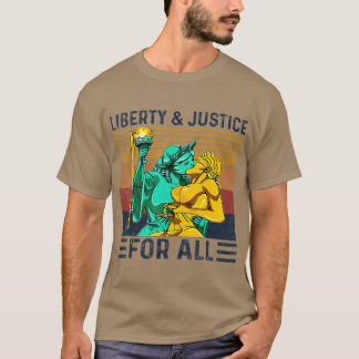 Liberty Justice for All Lesbisk LGbt Pride T Shirt