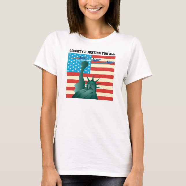LIBERTY & JUSTICE FOR ALL T SHIRT (Framsida)