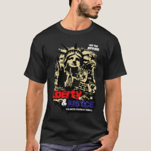 Liberty & Justice. Frihetsgudinnan, USA T Shirt
