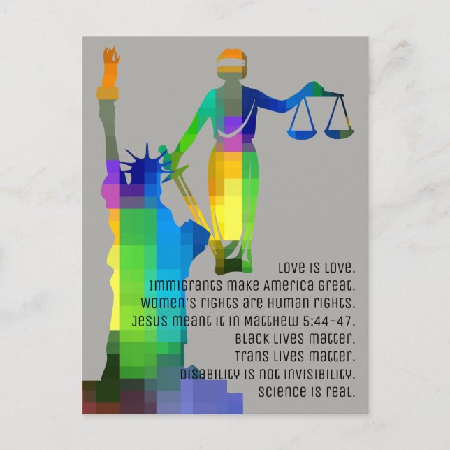 Liberty & Justice Postcard Vykort (Framsida)