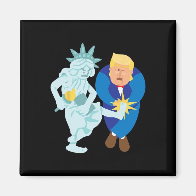 Liberty Kicks Trump 2020 Val Anti Donald Demo Magnet (Framsidan)