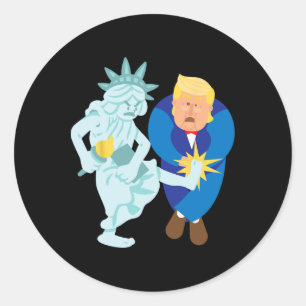 Liberty Kicks Trump 2020 Val Anti Donald Demo Runt Klistermärke