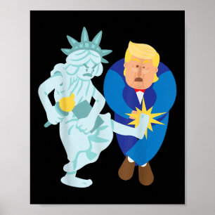 Liberty Kicks Trump 2020 Val Anti Donald Poster