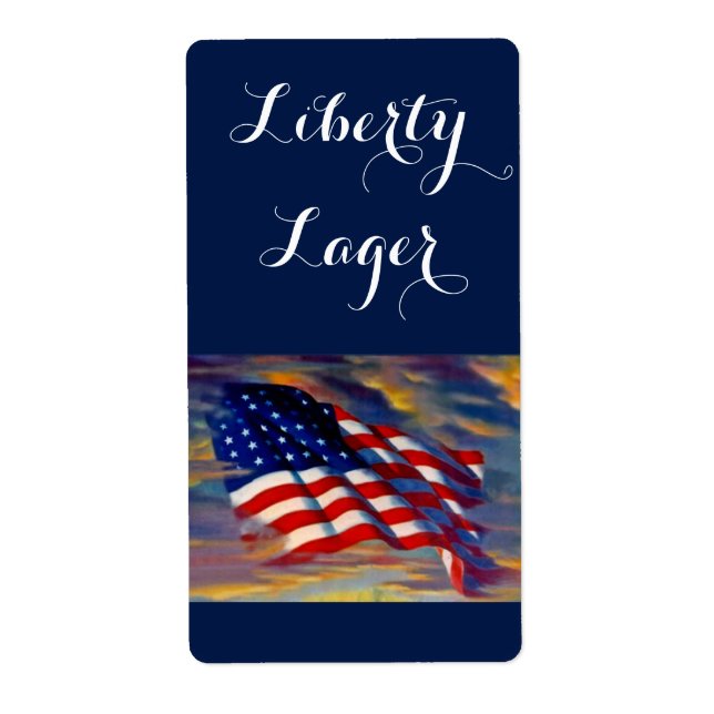 Liberty Lager USA flagga Wave Homebrewing Beer Lab Fraktsedel (Framsidan)
