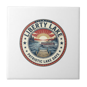 Liberty Lake Patriotiska Patriotiska Lake Life Vin Kakelplatta