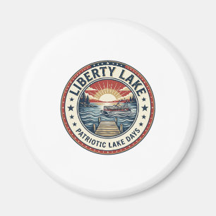 Liberty Lake Patriotiska Patriotiska Lake Life Vin Magnet