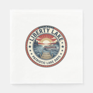 Liberty Lake Patriotiskt Patriotiskt Lakes Liv Vin Pappersservett