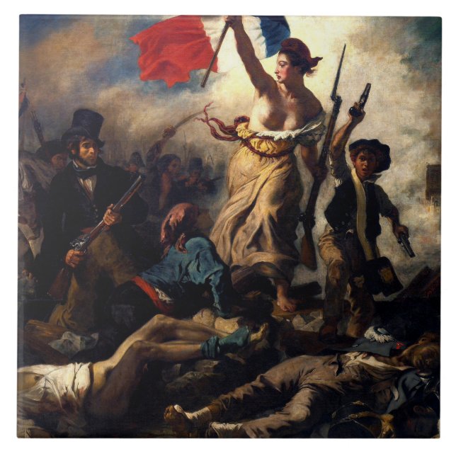 Liberty Leading People, Eugene Delacroix Kakelplatta (Framsidan)