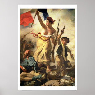 Liberty Leading the People, 28 juli 1830 (olja på  Poster