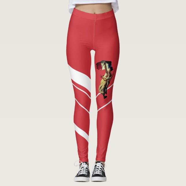Liberty Leading the People Delacroix revolutionary Leggings (Framsida)