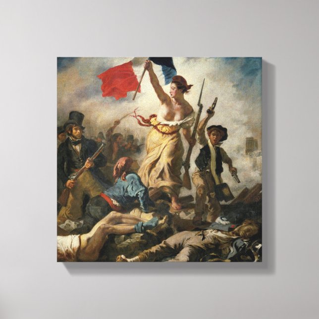 Liberty Leading the People Eugène Delacroix Canvastryck (Framsida)