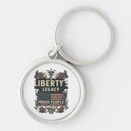 Liberty Legacy Keychain: En frihetssymbol Rund Silverfärgad Nyckelring