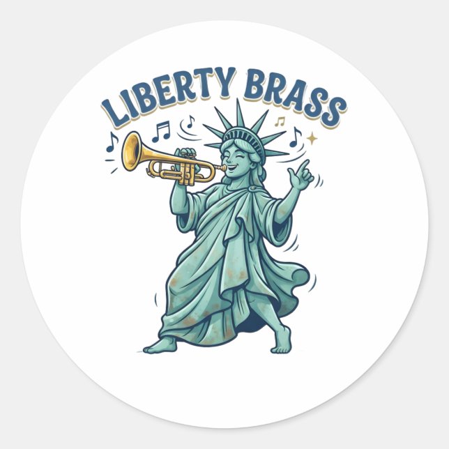 Liberty Mässing Runt Klistermärke (Framsida)