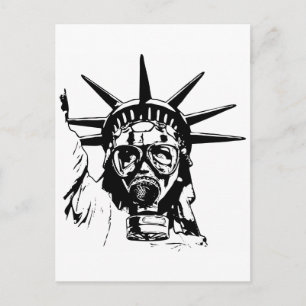 LIBERTY med gasmask Vykort