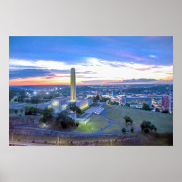 Liberty Memorial vid solnedgång, Kansas City, Miss Poster