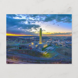 Liberty Memorial vid solnedgång, Kansas City, Miss Vykort