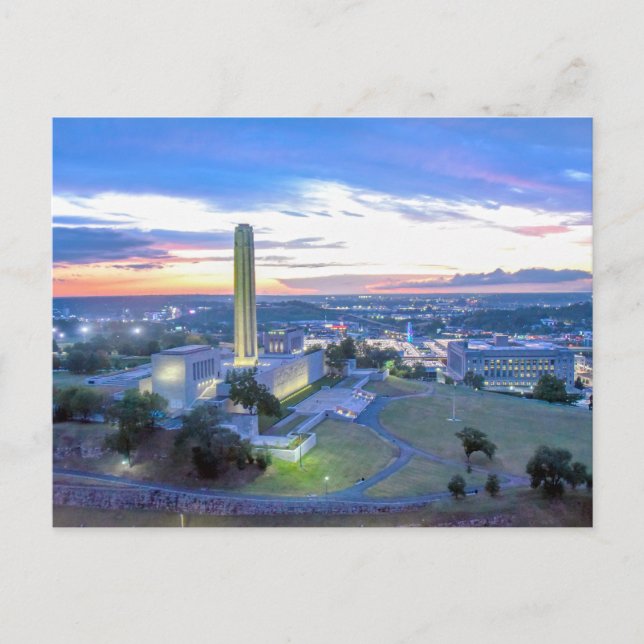 Liberty Memorial vid Sunset, Kansas City, Missouri Vykort (Framsida)
