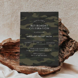 LIBERTY Militär Pension Party Thin Grönt Line Inbjudningar