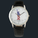 *~* Liberty Militär Veteran Rött vitt blått Armbandsur<br><div class="desc">* Watercolor Hand målade Patriotic Sporty Sturdy Modern Man's American Flagga Watch med ett svart "Leather Strap Wrist Watch". * Denna utformning har den amerikanska Flagga USA flagga, även känd som Old glory och Stars och stripes. Det är i form av en FRIHETSGUDINNAN. Denna amerikanska vattenfärgsdesign omfattar färg Rött vitt...</div>