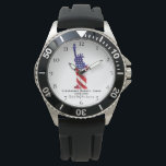 *~* Liberty Militär Veteran Rött vitt blått Armbandsur<br><div class="desc">* Watercolor Hand målade Patriotic Sporty Sturdy Modern Man's American Flagga Watch med en Manar Krona Protector Black Rubber Strap Watchh. * Denna utformning har den amerikanska Flagga USA flagga, även känd som Old glory och Stars och stripes. Det är i form av FRIHETSGUDINNAN. Denna amerikanska vattenfärgsdesign omfattar färg Rött...</div>