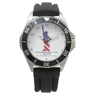 *~* Liberty Militär Veteran Rött vitt blått Armbandsur