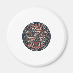 Liberty Mosaik Patriotisk Patriotisk Mosaik Vintag Magnet
