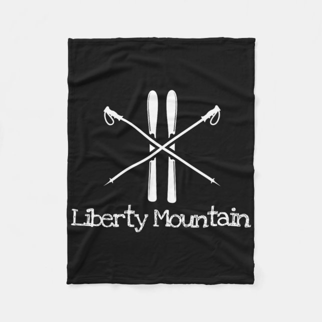 Liberty Mountain Rustic Skiing Ski Skis Skier Down Fleecefilt (Framsidan)