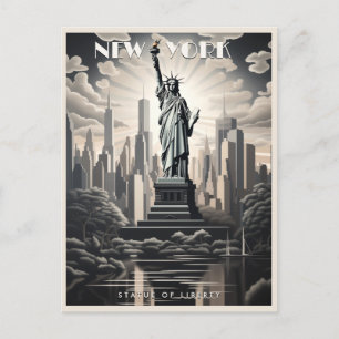 Liberty New York USA Travel Vintage Art. Vykort